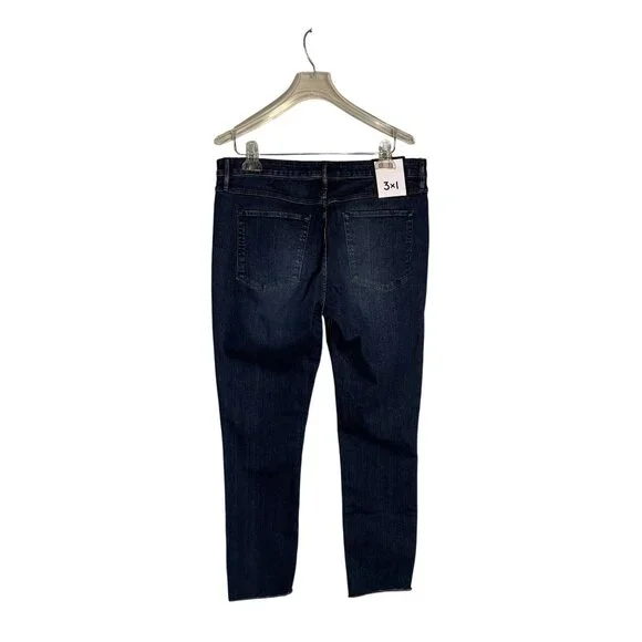 3x1 Midway Skinny Crop Jeans Womens Size 32 Dark Indigo Distressed Hem Denim - Picture 2 of 12